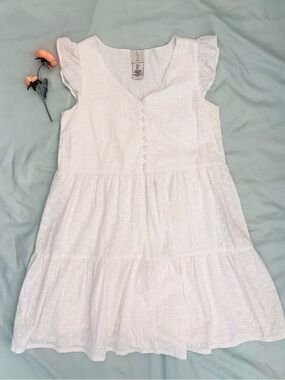 Joie White Eyelet Tiered Mini Dress